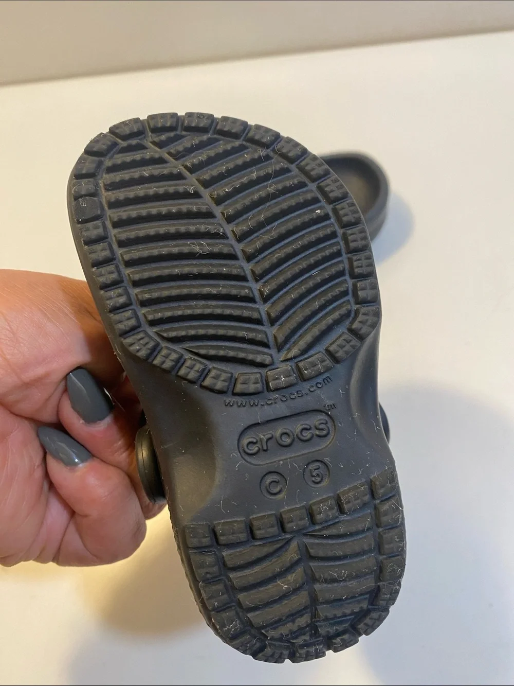 CROCS Kids Black Classic Clog with Heel Strap Sz C5
